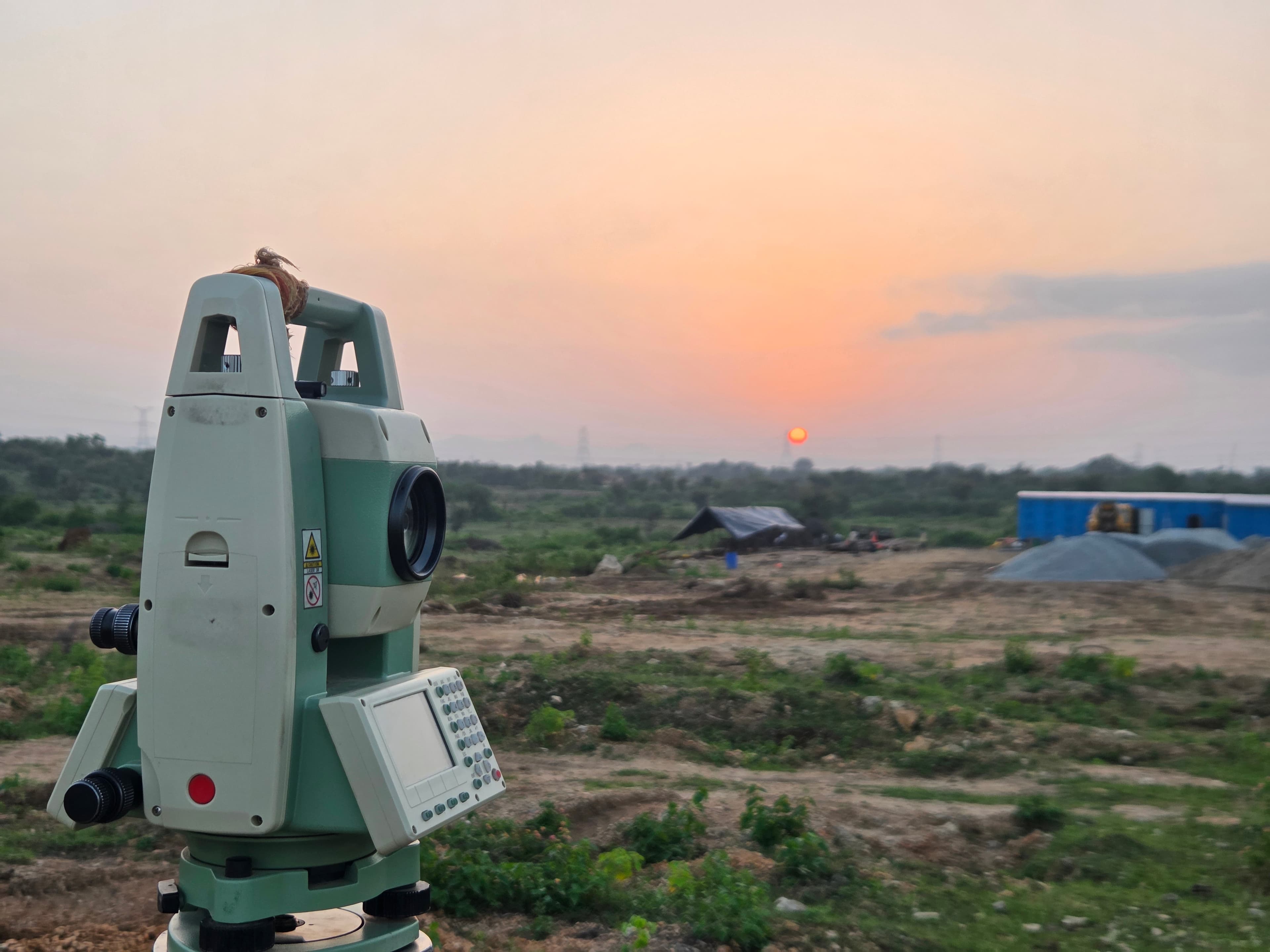 Land survey field work